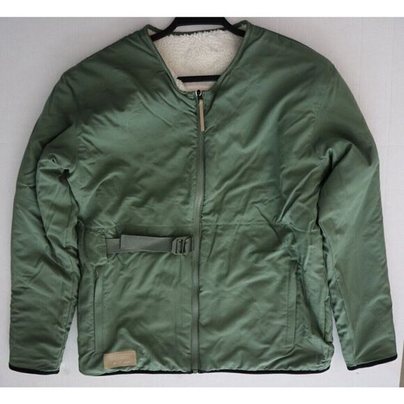 Adidas HF9105 Men Sz M Natural Green/Cream Adicross Reversible Sherpa Jacket - Picture 9 of 16